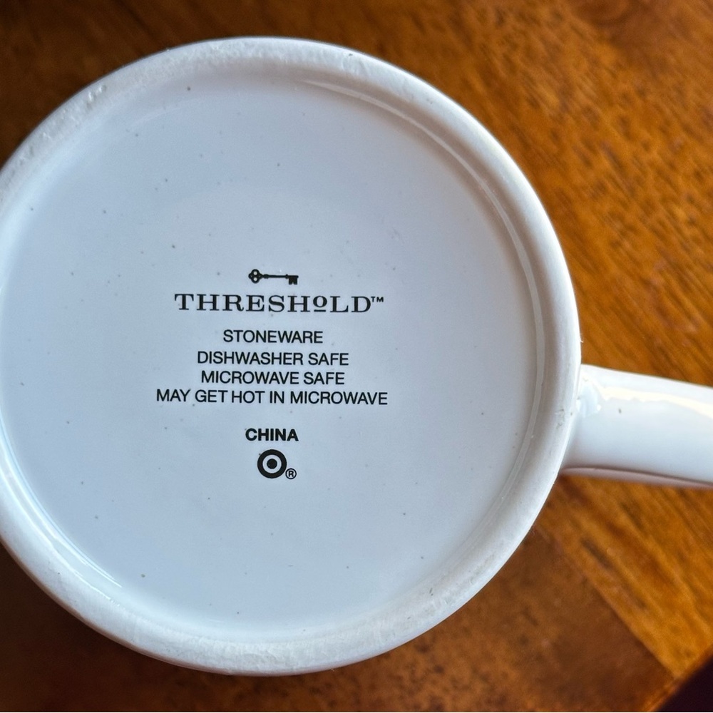 J Initial Mug Threshold Neutral Speckled Stoneware Monogram Coffee Cup - Picture 6 of 8